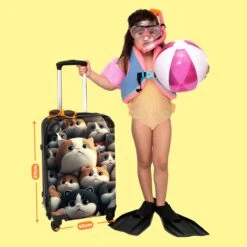 NoBoringSuitcases.com® Koffer Groot - Kat - Huisdieren - Poes - Bruin - Grijs - Trolley Koffer Met TSA-slot - Met Wielen - 90 Liter - Reiskoffer - 66 Cm -Reis Opberg Artikelen 1200x1200 132