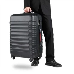 Monzana Kofferset - 4 Stuks S M L XL Met Wielen Cijferslot - Zwart -Reis Opberg Artikelen 1200x1200 1331