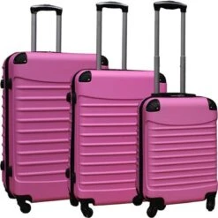 Travelerz Kofferset 3 Delig Met Wielen En Cijferslot - ABS - Licht Roze (228-)