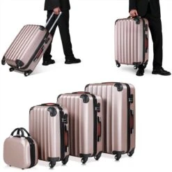 Monzana Hardcase Kofferset 4 Delig - Baseline Beautycase/M/L/XL - Rosé -Reis Opberg Artikelen 1200x1200 1479
