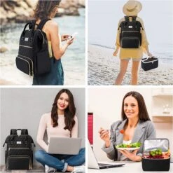 Merkloos ETRONIK Lunch Rugzak Voor Dames, Laptoprugzak, 15,6 Inch Met Geïsoleerde Koeltas, Waterdichte Koelrugzak Met USB-oplaadaansluiting, Koeltas, Lunchtas Voor Dames En Heren, Reizen, Werk, School, Zwart -Reis Opberg Artikelen 1200x1200 1611