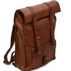 Johnny Fly Leren Rolltop Vintage Rugtas - Bruin - Ecologisch -Reis Opberg Artikelen 1200x1200 1778