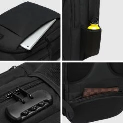 Kono Rugzak - Schooltas - 15,6 Inch Laptop Rugtas - Dames/Heren - 28L - Waterafstotend - Zwart -Reis Opberg Artikelen 1200x1200 1816