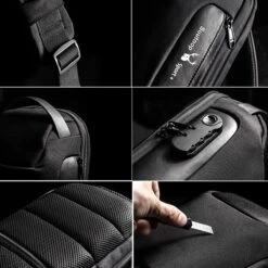 Brandie® - Rugzak - Laptop Rugzak Tot Voor Unisex - Schooltas - Waterdicht - Large Capaciteit - USB Poort - Met Regenhoes - Schoudertas Voor Reizen En Zakelijk Werk - Materiaal Polyester - Maat16 X 11 X 33 Inch - Zwart -Reis Opberg Artikelen 1200x1200 1859