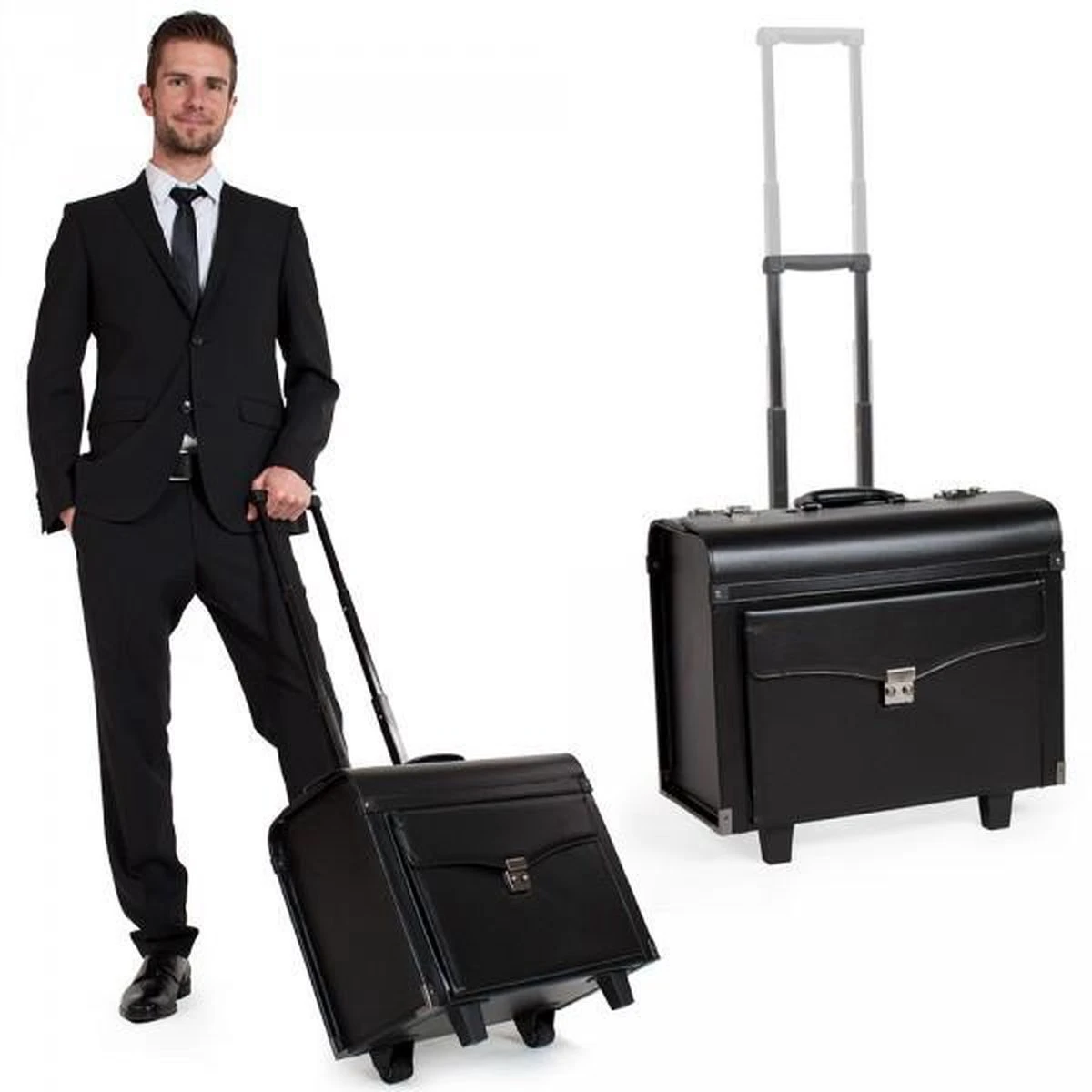 Tectake Business - Pilotenkoffer - 43 Cm - Zwart 4 Tectake Business - Pilotenkoffer - 43 Cm - Zwart - Afbeelding 2