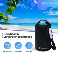 Trendwares - Drybag – Strandtas - Waterdichte Tas – Droogtas – Rugtas - Survival Outdoor Tas – 20 Liter - Zwart -Reis Opberg Artikelen 1200x1200 2213