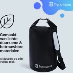Trendwares - Drybag – Strandtas - Waterdichte Tas – Droogtas – Rugtas - Survival Outdoor Tas – 20 Liter - Zwart -Reis Opberg Artikelen 1200x1200 2214