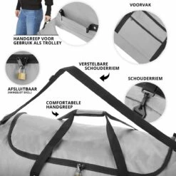 TravelZ Opvouwbare Wieltas | Reistas Op Wielen | 100 Liter | Verbeterd 2022 Model | Grijs -Reis Opberg Artikelen 1200x1200 2280