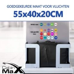 CabinMax Metz Reistas– Handbagage 44L- Rugzak – Schooltas - Backpack 55x40x20cm – Lichtgewicht - Zwart (MZ BK) -Reis Opberg Artikelen 1200x1200 2474