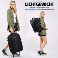 CabinMax Metz Reistas– Handbagage 44L- Rugzak – Schooltas - Backpack 55x40x20cm – Lichtgewicht - Zwart (MZ BK) -Reis Opberg Artikelen 1200x1200 2476