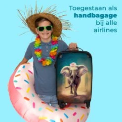 NoBoringSuitcases.com® Koffer - Handbagage Trolley - Olifant - Verf - Bloemen - Portret - Abstract - Reiskoffer Met Wielen - Past Binnen 55x40x20 Cm En 55x35x25 Cm - Koffertje - Fotokoffer -Reis Opberg Artikelen 1200x1200 259