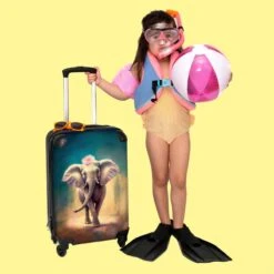 NoBoringSuitcases.com® Koffer - Handbagage Trolley - Olifant - Verf - Bloemen - Portret - Abstract - Reiskoffer Met Wielen - Past Binnen 55x40x20 Cm En 55x35x25 Cm - Koffertje - Fotokoffer -Reis Opberg Artikelen 1200x1200 260