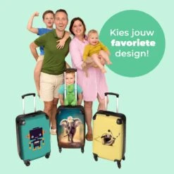 NoBoringSuitcases.com® Koffer - Handbagage Trolley - Olifant - Verf - Bloemen - Portret - Abstract - Reiskoffer Met Wielen - Past Binnen 55x40x20 Cm En 55x35x25 Cm - Koffertje - Fotokoffer -Reis Opberg Artikelen 1200x1200 262