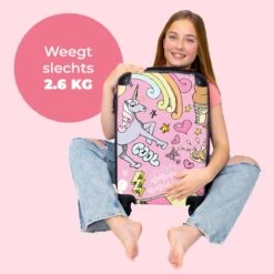 NoBoringSuitcases.com® Koffer - Roze - Eenhoorn - Skateboard - Tekening - Past Binnen 55x40x20 Cm En 55x35x25 Cm - Handbagage - Trolley - Fotokoffer - Cabin Size - Print -Reis Opberg Artikelen 1200x1200 272