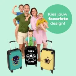 NoBoringSuitcases.com® Koffer - Quote - Gaming - Controller - Boys - Past Binnen 55x40x20 Cm En 55x35x25 Cm - Handbagage - Trolley - Fotokoffer - Cabin Size - Print -Reis Opberg Artikelen 1200x1200 293
