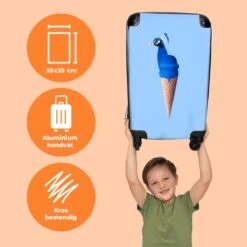 NoBoringSuitcases.com® Koffer - Reiskoffer Met Wielen - Pauw - IJshoorntjes - Blauw - IJs - Vogel - Handbagage Trolley - Past Binnen 55x40x20 Cm En 55x35x25 Cm - Fotokoffer -Reis Opberg Artikelen 1200x1200 32
