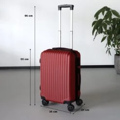 Handbagage Koffer 55cm Rood 4 Wielen Trolley Met Pin Slot -Reis Opberg Artikelen 1200x1200 383