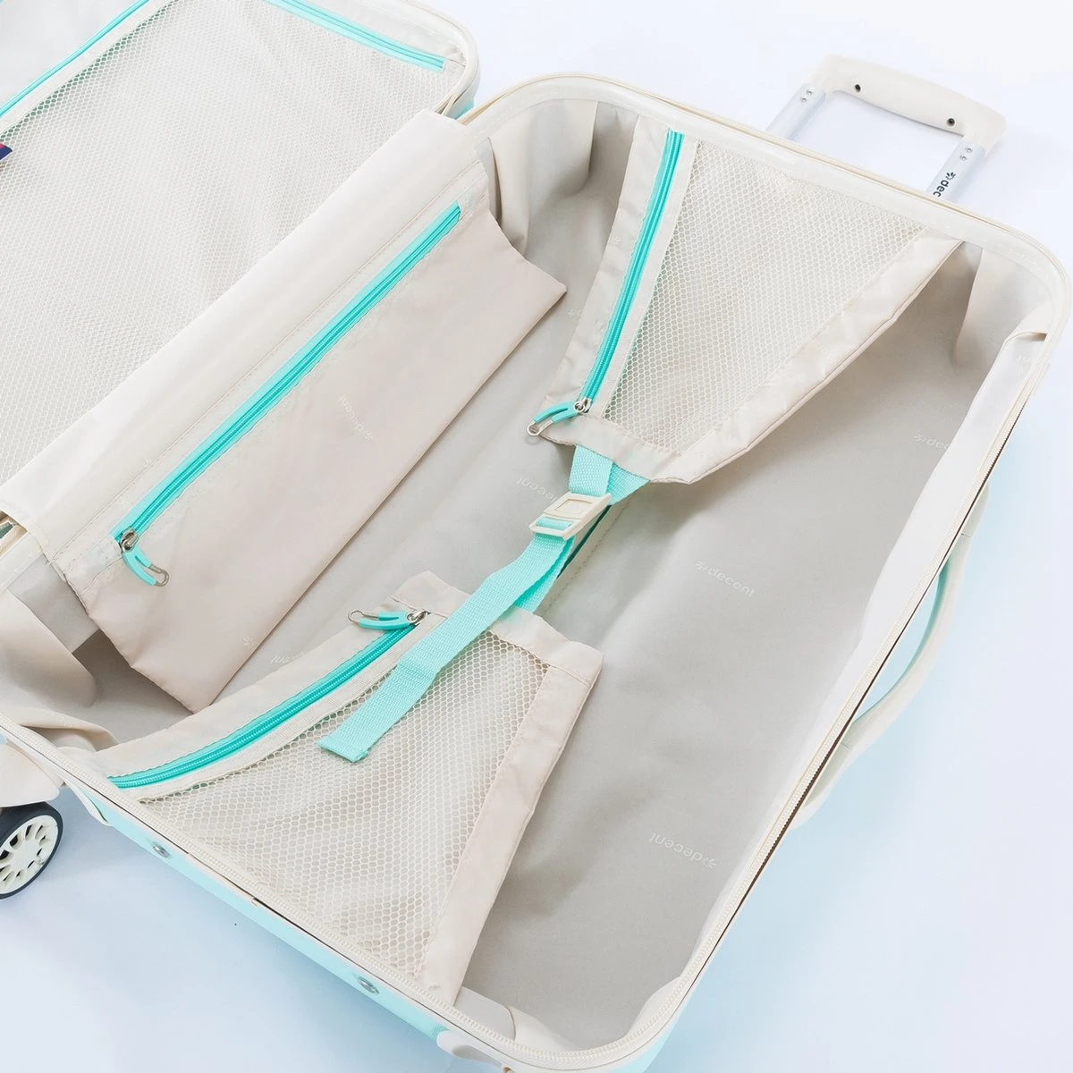 Decent Star Maxx Handbagage Koffer - 55 Cm - TSA Slot - Pastel Groen 11 Decent Star Maxx Handbagage Koffer - 55 Cm - TSA Slot - Pastel Groen - Afbeelding 9