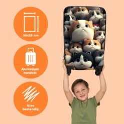 NoBoringSuitcases.com® Koffer - Handbagagekoffer - Kat - Dieren - Poes - Patronen - Trolley Op Wieltjes - Past Binnen 55x40x20 Cm En 55x35x25 Cm - Reiskoffers -Reis Opberg Artikelen 1200x1200 422