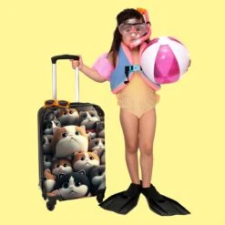 NoBoringSuitcases.com® Koffer - Handbagagekoffer - Kat - Dieren - Poes - Patronen - Trolley Op Wieltjes - Past Binnen 55x40x20 Cm En 55x35x25 Cm - Reiskoffers -Reis Opberg Artikelen 1200x1200 425