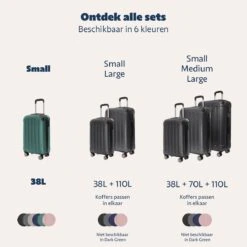 TRVLMORE Koffer - Handbagage - 54x36x20cm - 38L - Donkergroen -Reis Opberg Artikelen 1200x1200 483