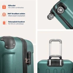 TRVLMORE Koffer - Handbagage - 54x36x20cm - 38L - Donkergroen -Reis Opberg Artikelen 1200x1200 484