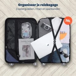 TRVLMORE Koffer - Handbagage - 54x36x20cm - 38L - Roségoud -Reis Opberg Artikelen 1200x1200 490