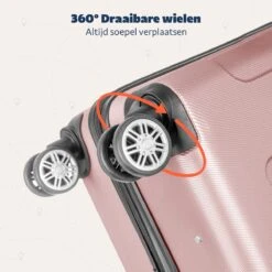 TRVLMORE Koffer - Handbagage - 54x36x20cm - 38L - Roségoud -Reis Opberg Artikelen 1200x1200 491