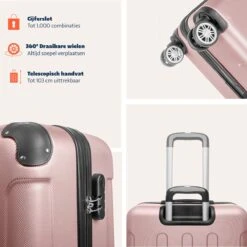 TRVLMORE Koffer - Handbagage - 54x36x20cm - 38L - Roségoud -Reis Opberg Artikelen 1200x1200 494
