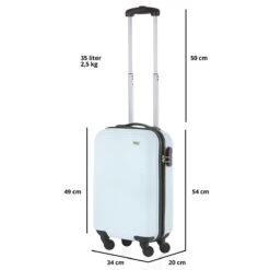 TravelZ Horizon Handbagagekoffer - 54cm Handbagage Trolley Met Gevoerde Binnenkant - Baby Blauw -Reis Opberg Artikelen 1200x1200 564