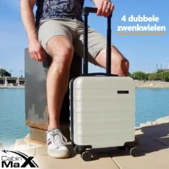 CabinMax Handbagage Koffer - Trolley 30L - Harde Reiskoffer - 45x36x20cm - Lichtgewicht - Groot Capaciteit - Wit -Reis Opberg Artikelen 1200x1200 584