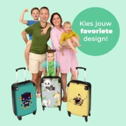 NoBoringSuitcases.com® Koffer - Jungle - Panda - Olifant - Giraffe - Kinderen - Past Binnen 55x40x20 Cm En 55x35x25 Cm - Handbagage - Trolley - Fotokoffer - Cabin Size - Print -Reis Opberg Artikelen 1200x1200 650