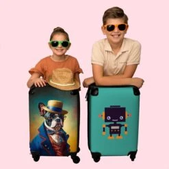 NoBoringSuitcases.com® Koffer - Hond - Kleding - Accessoires - Verf - Portret - Kinderen - Reiskoffer Met Wielen - Kinderkoffer - Fotokoffer - Past Binnen 55x40x20 Cm En 55x35x25 Cm - Trolley Handbagage Lichtgewicht -Reis Opberg Artikelen 1200x1200 658