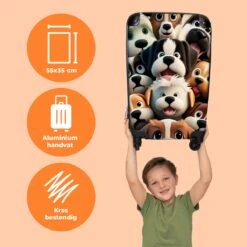 NoBoringSuitcases.com® Koffer - Hond - Dieren - Design - Bruin - Trolley Op Wieltjes - Handbagagekoffer - Past Binnen 55x40x20 Cm En 55x35x25 Cm - Reiskoffers - Fotokoffer -Reis Opberg Artikelen 1200x1200 665