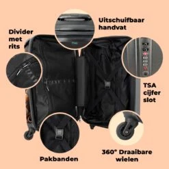 NoBoringSuitcases.com® Koffer - Hond - Dieren - Design - Bruin - Trolley Op Wieltjes - Handbagagekoffer - Past Binnen 55x40x20 Cm En 55x35x25 Cm - Reiskoffers - Fotokoffer -Reis Opberg Artikelen 1200x1200 666