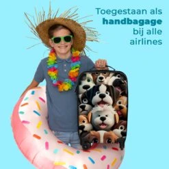 NoBoringSuitcases.com® Koffer - Hond - Dieren - Design - Bruin - Trolley Op Wieltjes - Handbagagekoffer - Past Binnen 55x40x20 Cm En 55x35x25 Cm - Reiskoffers - Fotokoffer -Reis Opberg Artikelen 1200x1200 667