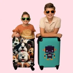 NoBoringSuitcases.com® Koffer - Hond - Dieren - Design - Bruin - Trolley Op Wieltjes - Handbagagekoffer - Past Binnen 55x40x20 Cm En 55x35x25 Cm - Reiskoffers - Fotokoffer -Reis Opberg Artikelen 1200x1200 669