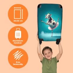 NoBoringSuitcases.com® Koffer - Koe - Ballet - Rok - Portret - Dieren - Trolley Op Wieltjes - Handbagagekoffer - Past Binnen 55x40x20 Cm En 55x35x25 Cm - Reiskoffer -Reis Opberg Artikelen 1200x1200 698