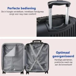 CabinMax Velocity Handbagage Koffer - Uitbreidbaar Trolley 44L - Harde Reiskoffer - 55x40x20/25 Cm - Lichtgewicht - Groot Capaciteit - Zwart -Reis Opberg Artikelen 1200x1200 772