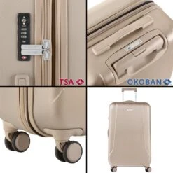 CarryOn Skyhopper Reiskoffer - 78cm TSA Trolley Met OKOBAN - Dubbele Wielen - Champagne -Reis Opberg Artikelen 1200x1200 839