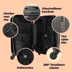 NoBoringSuitcases.com® Koffer Groot - Gaming - Quotes - Neon - Gaming Diva - Vrouwen - Trolley Koffer Met TSA-slot - Met Wielen - 90 Liter - Reiskoffer - 66 Cm -Reis Opberg Artikelen 1200x1200 859