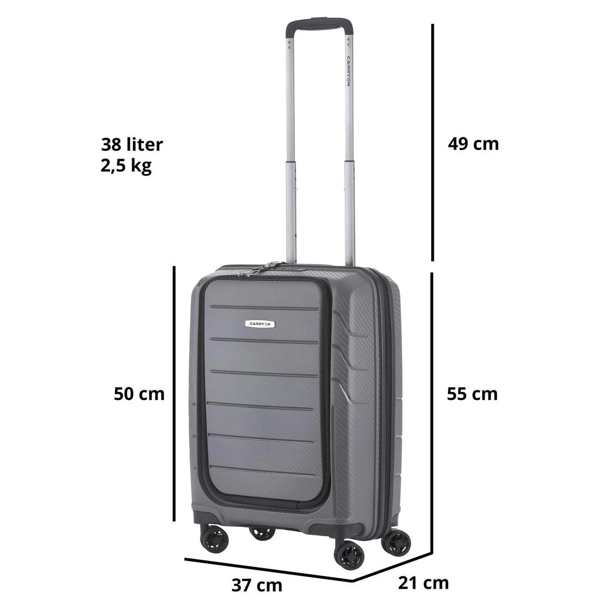 CarryOn Mobile Worker Handbagage Koffer 55cm TSA | Zakelijke Trolley Met Laptopvak Grijs 13 CarryOn Mobile Worker Handbagage Koffer 55cm TSA | Zakelijke Trolley Met Laptopvak Grijs - Afbeelding 11