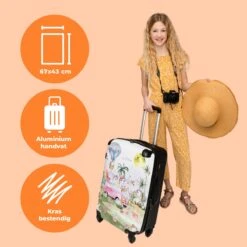 NoBoringSuitcases.com® Koffer Groot - Eenhoorn - Luchtballon - Meisjes - Regenboog - Trolley Koffer Met TSA-slot - Met Wielen - 90 Liter - Reiskoffer - 66 Cm -Reis Opberg Artikelen 1200x1200 986