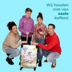 NoBoringSuitcases.com® Koffer Groot - Eenhoorn - Luchtballon - Meisjes - Regenboog - Trolley Koffer Met TSA-slot - Met Wielen - 90 Liter - Reiskoffer - 66 Cm -Reis Opberg Artikelen 1200x1200 988