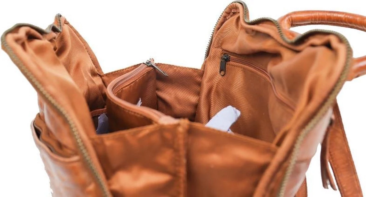 Bear Design Cow Lavato - Leren Rugtas - Cognac 6 Bear Design Cow Lavato - Leren Rugtas - Cognac - Afbeelding 4