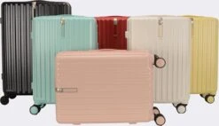 TOP AA Reis Kofferset - Trolleyset 3-delig Met TSA Slot Aluminum Frame, Kleine Cabine En Groot, ABS Luggage, (20+24+28 Inches 3 Pc Set), Roze/pink -Reis Opberg Artikelen 1200x689