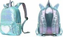Eenhoorn Schooltas - Rugzak - Unicorn Rugtas 42 X 30 X 14 Cm- Kinderrugzak - Sequin- Luxe Giftset - Pailletten - Inclusief Tas + Etui - Turquoise - Voor Al Je Speelgoed En Schoolspullen -Reis Opberg Artikelen 1200x707 2