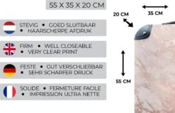 MuchoWow® Koffer - Marmer - Roze - Luxe - Marmerlook - Glitter - Design - Past Binnen 55x40x20 Cm En 55x35x25 Cm - Handbagage - Trolley - Fotokoffer - Cabin Size - Print -Reis Opberg Artikelen 1200x779