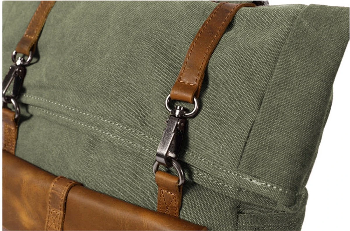 MORGNTAU - Ukiyo - Rugzak - Backpack - Groen - Canvas - Leer 9 MORGNTAU - Ukiyo - Rugzak - Backpack - Groen - Canvas - Leer - Afbeelding 7