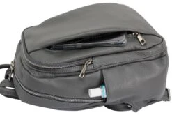 AmbraModa Italiaanse Rugtas, Rugzak Tas, Handtas, Rugzak, Voor Dames Gemaakt Van Echt Leer GL029 Donkergrijs -Reis Opberg Artikelen 1200x800 109